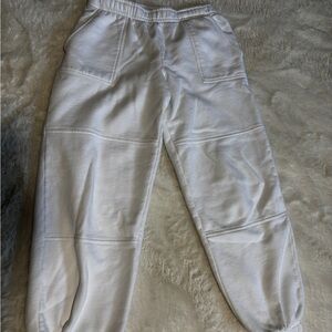 TNA Cozy Fleece White Joggers